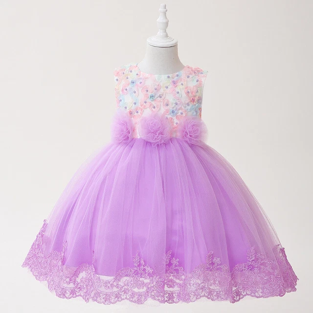 Bambini Formale Abiti Rete Tutu Perline Pizzo Floreale Matrimonio Festa