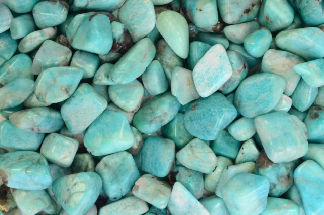 Fantasia: 1/2 lb of Amazonite Tumbled Stones from Madagascar - Wire Wrapping