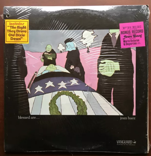 JOAN BAEZ Orig 1971 Blessed Are 2xLP + 7" Hype & "bonus" STICKERS SEALED NM- DH