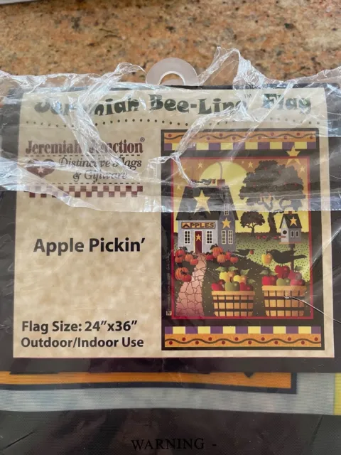 Jeremiah Junction Flag - Apple Picking' - New in pkg 24"x36"