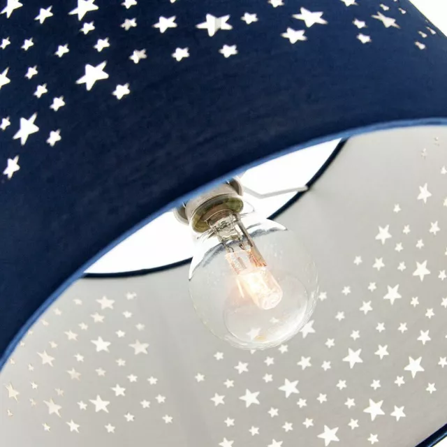 Stars Decorated Children/Kids Midnight Blue Cotton Bedroom Pendant or Lamp Sh... 2
