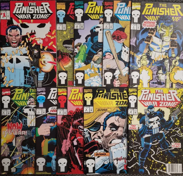 The Punisher War Zone #1-10 Vol. 1 Marvel Comic Book Set 1992 Stan Lee KEY Issue