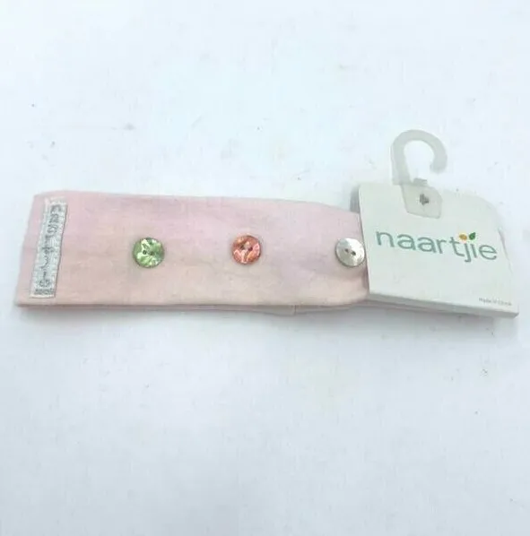 NWT Naartjie OS Headband Light Pink Three Button Logo Patch