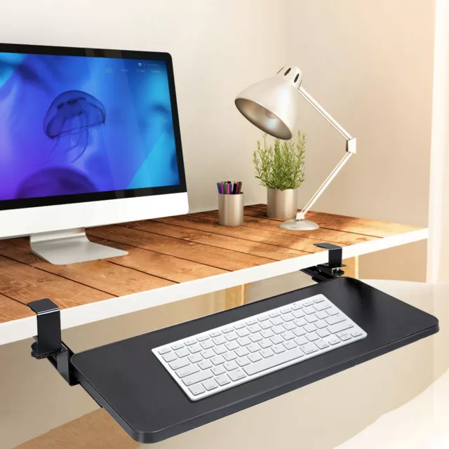 Keyboard Tray Under Desk 360 Adjustable Sliding Keyboard Mouse Tray 25.6" x 9.6" 2