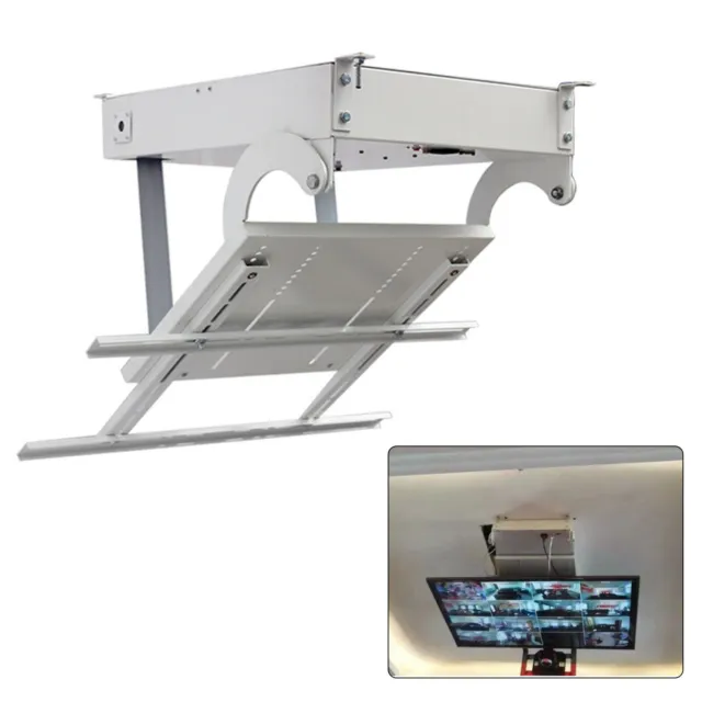 90° Rotation Flip Down TV Bracket Ceiling Rack Hanger Lift Mount for 32-70 inch