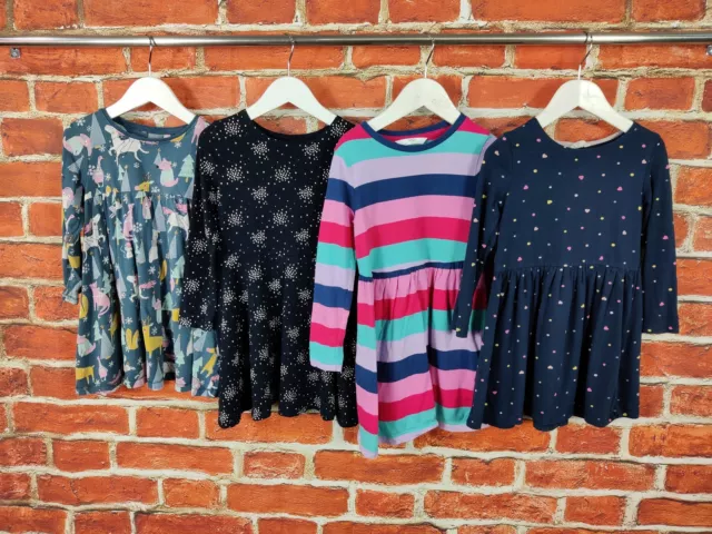 Girls Bundle Age 3-4 Years H&M Next Long Sleeve T-Shirt Dress Stripe Stars 104Cm