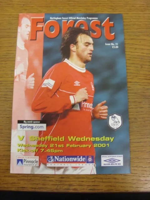 21/02/2001 Nottingham Forest v Sheffield Wednesday  . Thanks for viewing this it