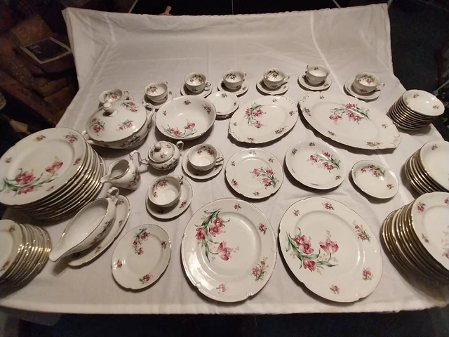 Royal Heidelberg Winterling Bavaria China Set - Service for 9+, 84 total pcs, EX