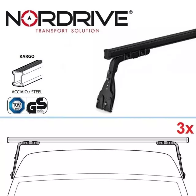 NORDRIVE KARGO Dachträger 3-Träger für FORD TRANSIT GEN. 5 - 2000-2006