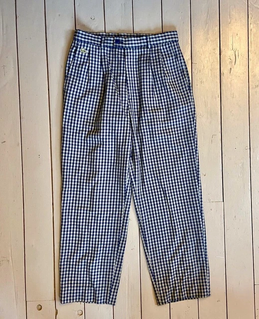 Lacoste - Pantalon vintage à carreaux - taille 40 - dimensions dans l'anonce