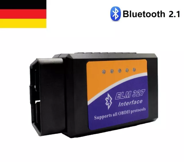 OBD II Stecker Bluetooth – OBD2 Scanner Diagnosegerät für iOS & Android - V2.1