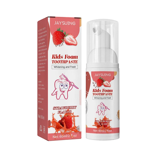 Pasta de dientes blanqueadora para niños sabor a fruta seguro 60 ml para mal aliento (fresa)