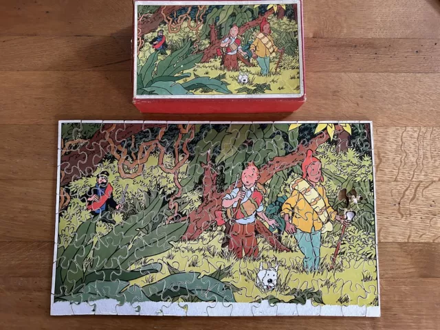 RARE Puzzle En Bois Tintin Années 50, Le Temple Du Soleil, Haddock Et Zorino
