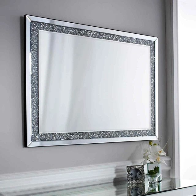 Crushed jewel wall mirror loose diamante home decor mirror gift Wide Jewel Strip