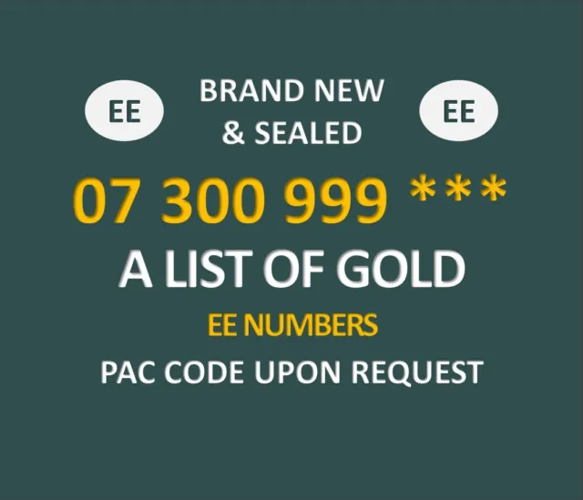 Ee Gold Mobile Number Easy Memorable Business Vip New Phone Sim Card List 999