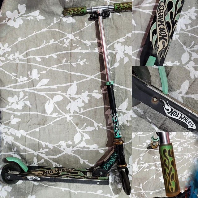 VINTAGE EARLY 2000S Razor Kick Scooter Hot Wheels Neon Green Rare! 10.