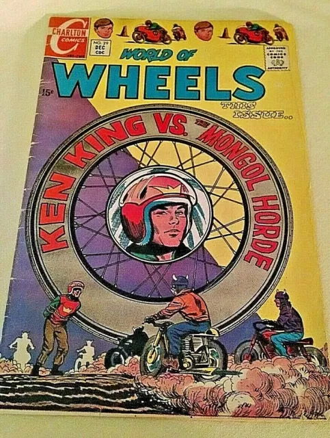 World Of Wheels Comic Book Charlton Comics 485-1169 No 29 Dec 1969 Ken King Vs.