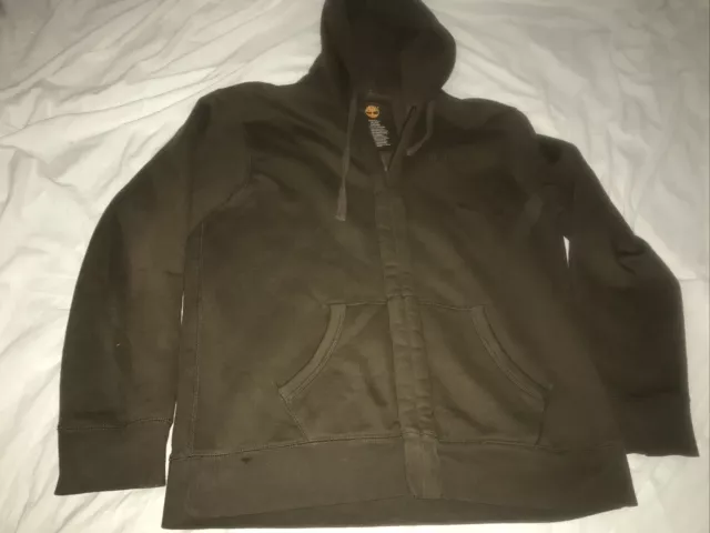 Timberland Gray Full Zip Hoodie Sweatshirt Jacket Size XL Sherpa Lined