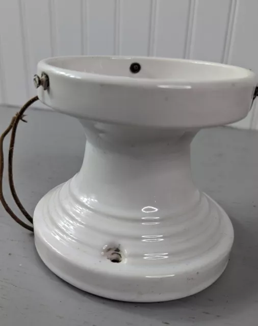 Porcelain Light Ceiling Fixture  Socket USA Receives 4" Dia Globe Height 4.25"