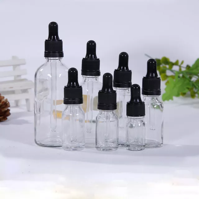 Glass Essential Oil Liquid Empty Amber Bottle Aromatherapy Dropper Caps 3 Colors