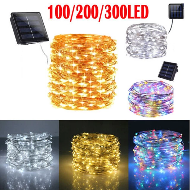 LED Solar String Lights Waterproof Copper Wire Fairy Christmas Garden Outdoor UK
