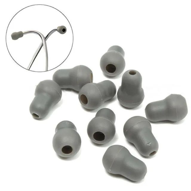 10Pcs Silicone Black Soft Eartips Earplug Earpieces For Littmann Stethoscope