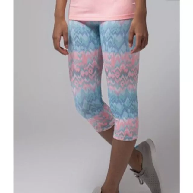 IVIVVA By Lululemon Girls Kids Crafty Bleached Coral Rhythmic Crop Leggings 10