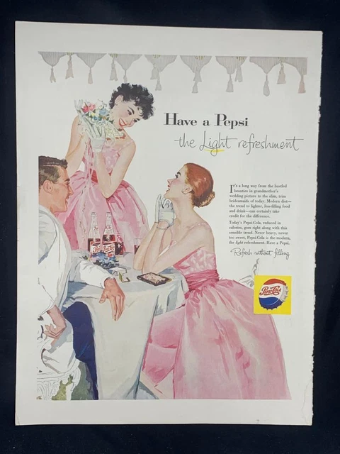 Magazine Ad* - 1957 - Pepsi - bridesmaids
