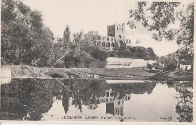 Postcard of Jedburgh Abbey, Jed Water, Roxburghshire, Scottish Borders, Scotland