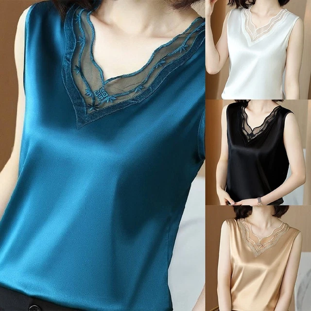 Traspirante Donna Top Canotta Lavoro Camicetta Elegante Moda Alta Qualità