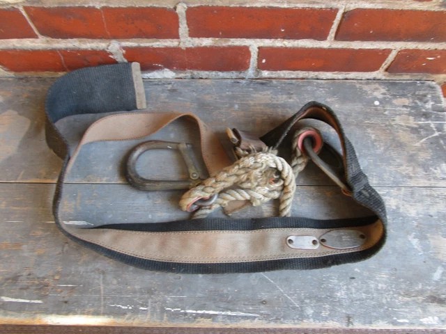 Vintage Klein Tools Lineman Safety Harness Belt Hook Size Large