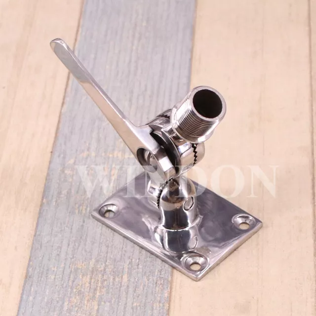 316 Stainless Steel Marine Boat VHF Antenna Dual Axis Adjustable Base Mount New