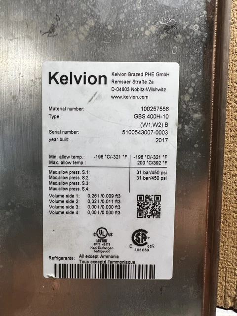 Kelvion GBS 400H-10 Heat Exchanger 10 Plate 5" x 12" 