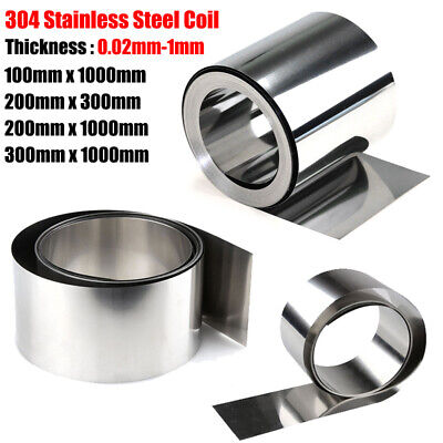 304 Stainless Steel Band Foil Sheet Metal Plate Strip Panel thick 0.02mm-1mm