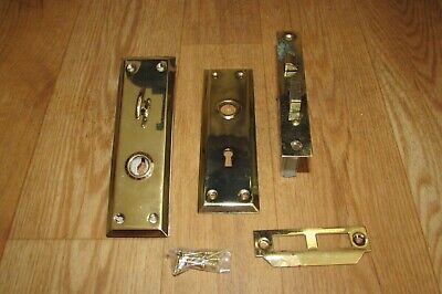 Bright Brass Mortise Lock & Plates Parts #1717