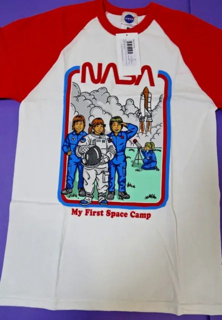 Camicia Unisex Uomo Nasa 1St Space Camp Logo Stampa Astronauta Trendy Geek