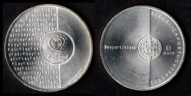 Portugal 8 Euro Silber Münze 2003 zur Fussball EM 2004 (10)