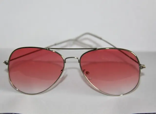 Sonnenbrille Flieger Rahmen Silberfarben Aus Metall Gläser Rosa