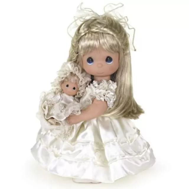 Precious Moments Doll Holding Baby A Mother's Love Blue Eyed Blonde 12 Inch 4310