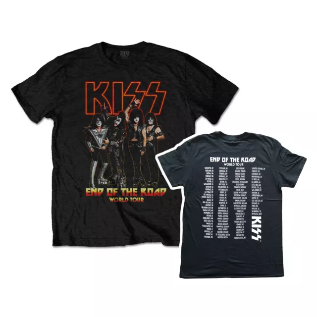 Kiss T-Shirt End Of The Road World Tour Rock Band New Black Official
