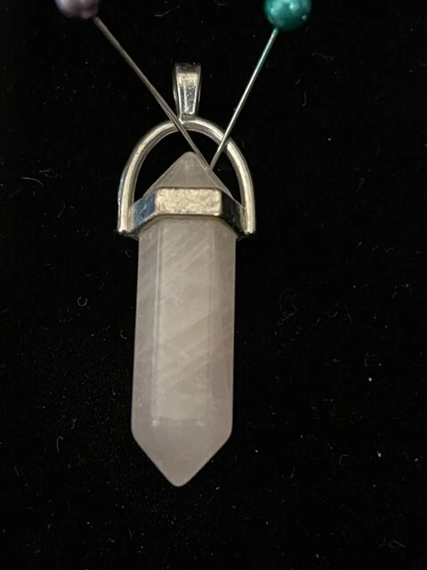 Natural Stone Crystal Hexagonal Points Pendant Healing Amulet