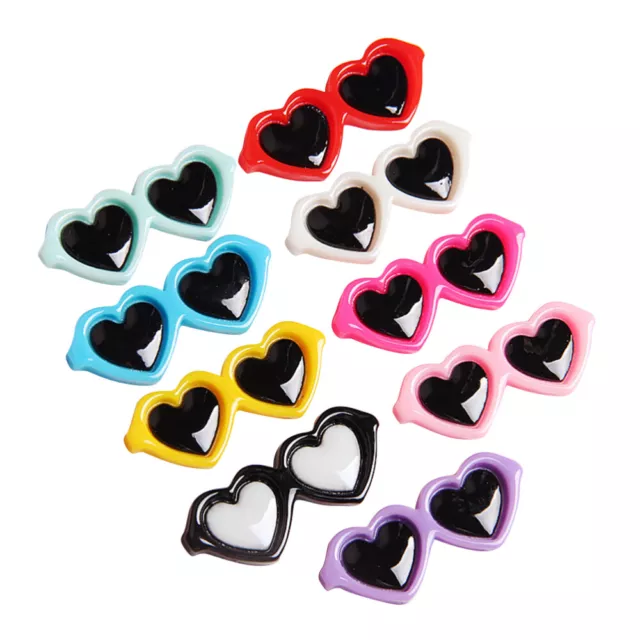 20pcs Harz Herz Brillen Brillen für DIY Protector Case Ornamente Juwelierbeutel