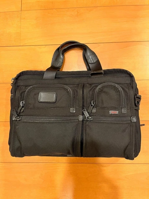 TUMI ALPHA Expandable Organizer Business Bag 2way Black, 26141DH Nylon/Leather