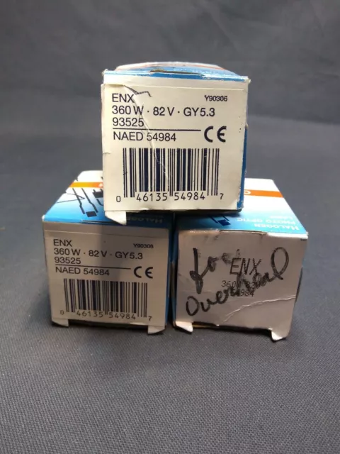 Osram Halogen Lamp ENX  93525 360 Watt 82 Volt bulb GY5.3 NAED 54984 2 Bulbs X3