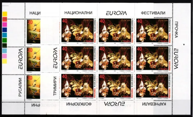 Makedonien 128-129 postfrisch als Kleinbögen, CEPT #HR255