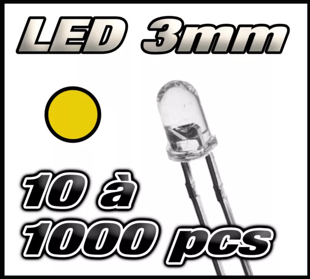 E203#LED jaune 3mm de 10 à 1000pcs  jaune LED