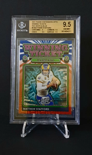 2021 Panini Contenders Optic Winning Tickets Red White & Blue  M. Stafford 11/13