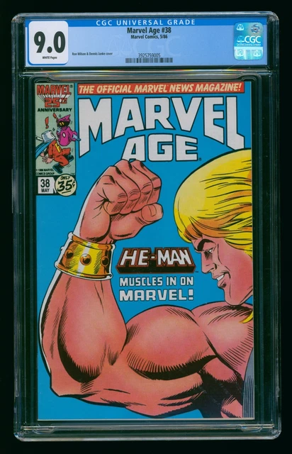 MARVEL AGE #38 (1986) CGC 9.0 1st HE-MAN MASTERS UNIVERSE MOTU WHITE PAGES