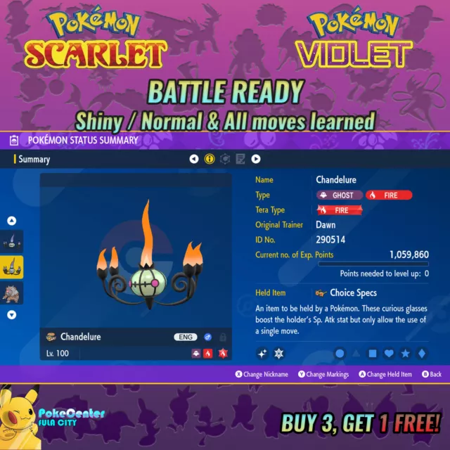 KINGAMBIT ⚡SHINY⚡/NORMAL 6IV BATTLE READY VGC 23 - POKEMON SCARLET AND  VIOLET