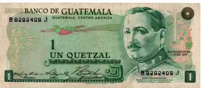 Guatemala: 1 Quetzal 07/01/1976 (Pick#59b)